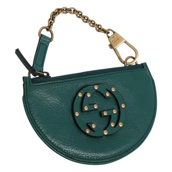 GUCCI Coin Purse Leather Green Auth 110449V - Picture 1 of 15